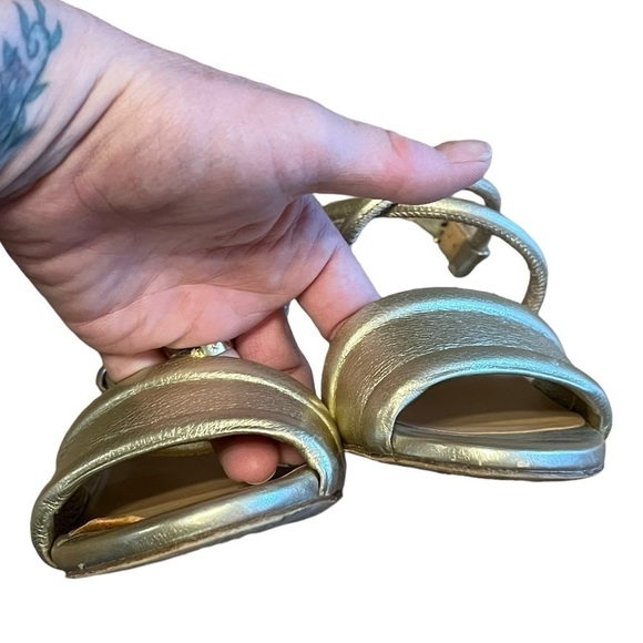 Paloma Barcelo Celia metallic platinum cork heels sandals Made in Spain - Picture 7 of 9